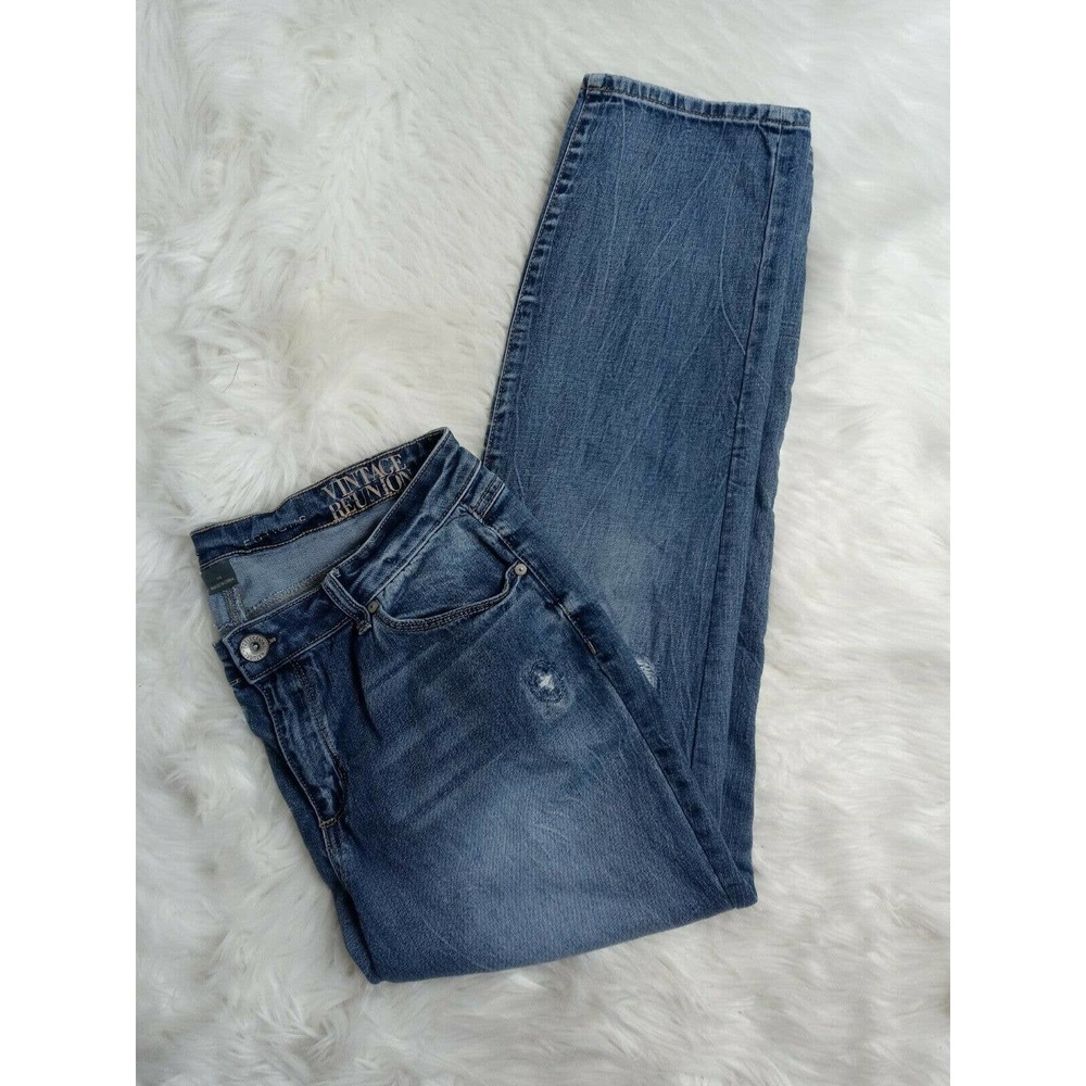 Natural Reflection Distressed High Rise Blue Jeans - Picture 3 of 12